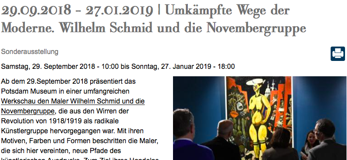 Screenshot der Website des Potsdam Museums
