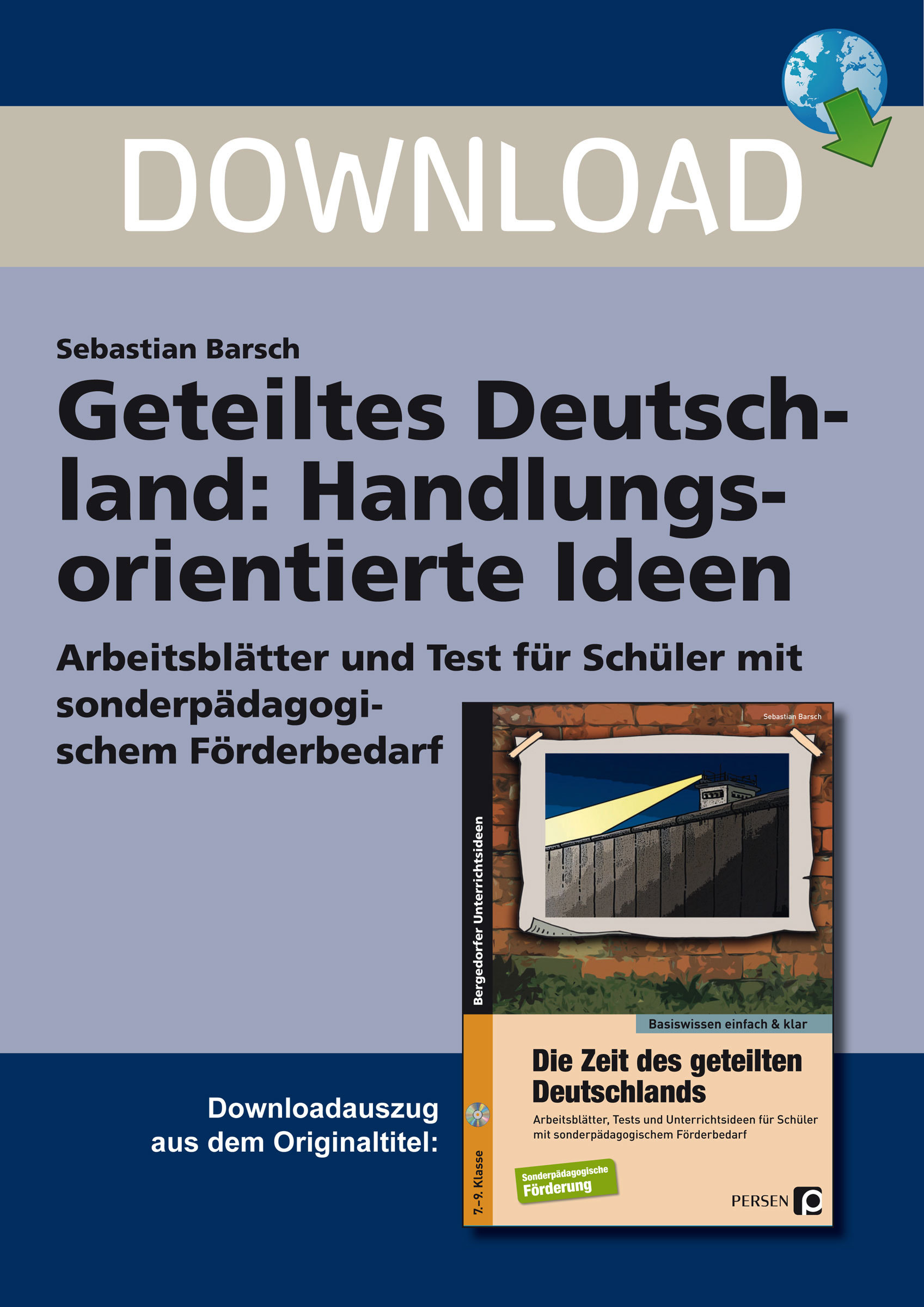 Cover des Buches "Geteiltes Deutschland: Handlungsorientierte Ideen", Persen Verlag