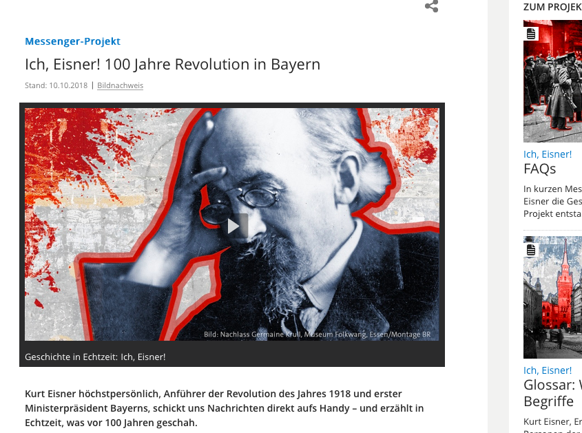 Screenshot des Projekts auf br.de