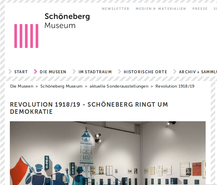 Screenshot der Museumswebseite