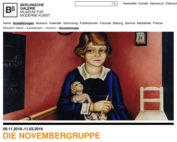 Screenshot von berlinischegalerie.de