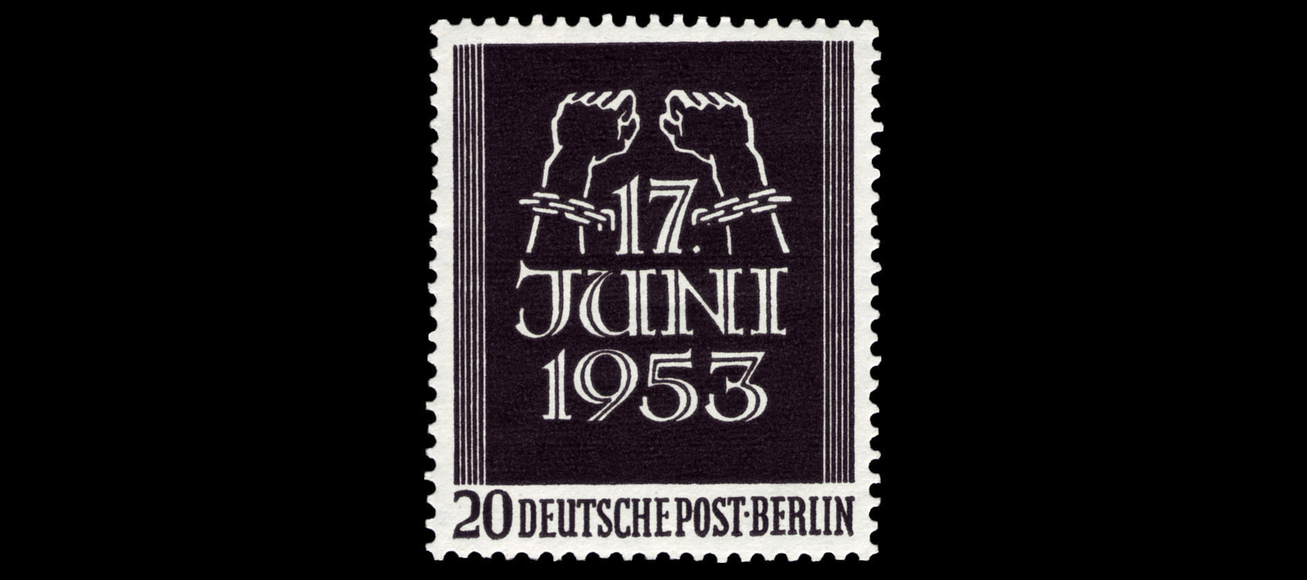 West-Berliner Briefmarke, 1953. Gemeinfrei, Wikimedia Commons