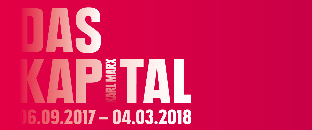 Werbebanner der Ausstellung „Das Kapital“