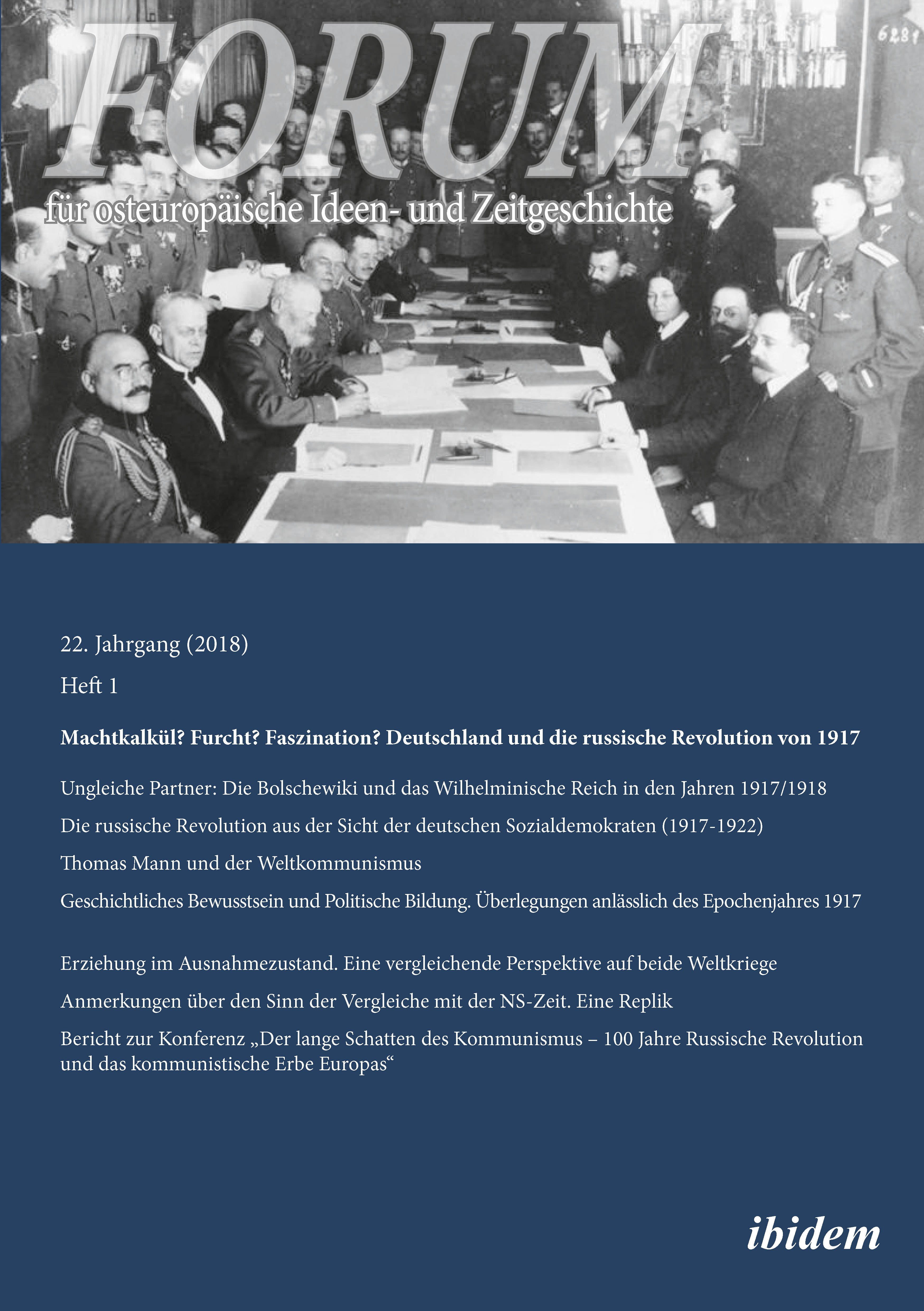 Cover: FORUM für osteuropäische Ideen- und Zeitgeschichte Jg. 22 (2018) Heft 1