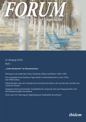 Cover FORUM für osteuropäische Ideen- und Zeitgeschichte Jg. 20 (2016) Heft 1