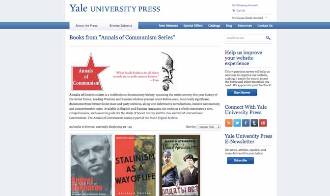  Bücher aus der Dokumentationsreihe: Annals of Communism, Screenshot von der Website