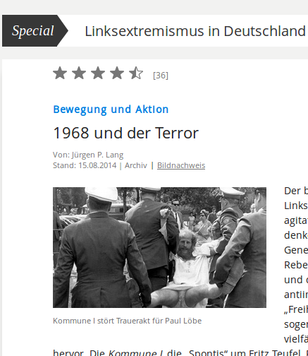Screenshot der Website des Dossiers