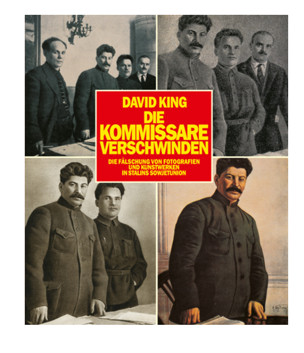 Buchcover „Die Kommissare verschwinden. Die Fälschung von Fotografien und Kunstwerken in Stalins Sowjetunion“, Karl Dietz Verlag