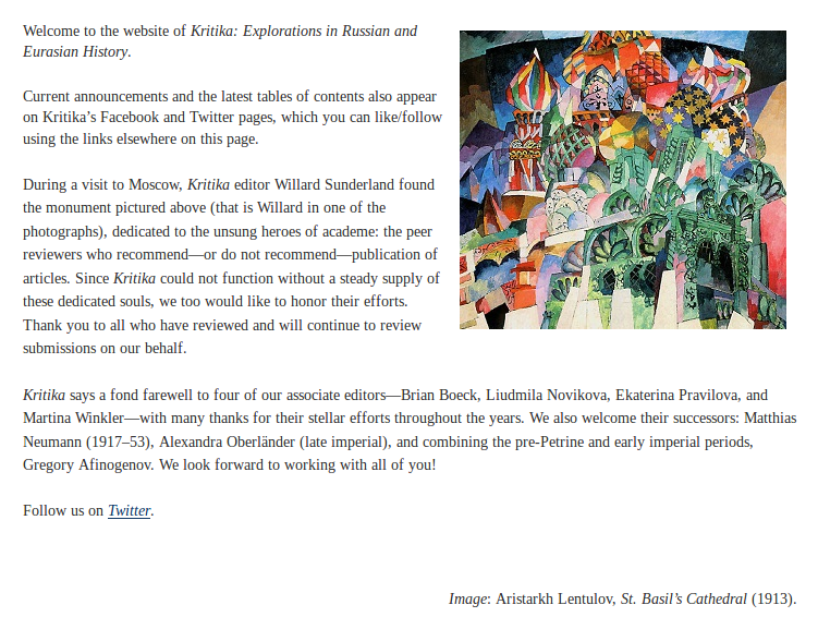 Screenshot von kritika.georgetown.edu