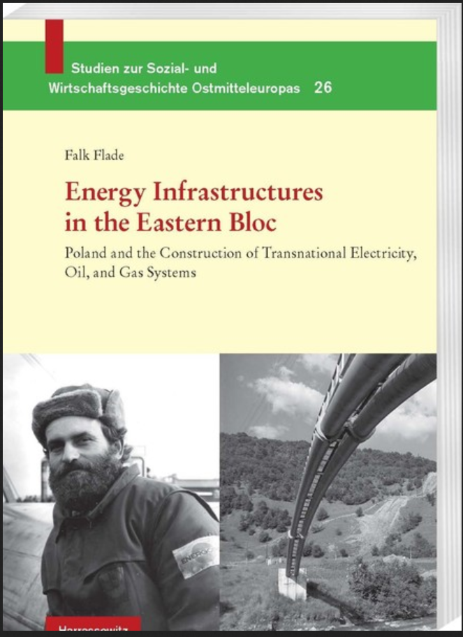 Buchcover „Energy Infrastructures in the Eastern Bloc. Poland and the Construction of Transnational Electricity, Oil, and Gas Systems“, Harrassowitz Verlag. 